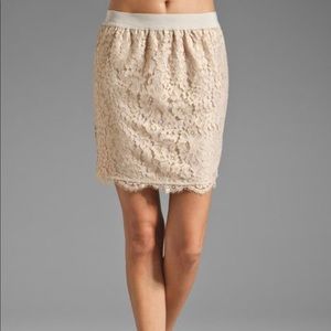 Joie lace rose gold mini skirt